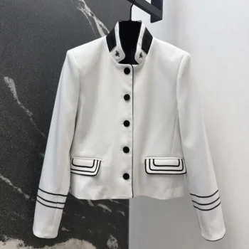 Dior Women Fitted Jacket Ecru Wool and Mohair 611V70A1030