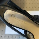 Dior Women J'Adior Slingback Pump Transparent Mesh Embroidered with Black Millefiori Motif