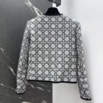 Dior Women Macrocannage Cropped Jacket Black and White Tweed Embroidered with Multicolor Sequins