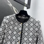 Dior Women Macrocannage Cropped Jacket Black and White Tweed Embroidered with Multicolor Sequins