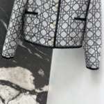 Dior Women Macrocannage Cropped Jacket Black and White Tweed Embroidered with Multicolor Sequins