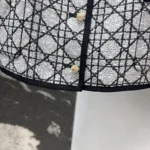 Dior Women Macrocannage Cropped Jacket Black and White Tweed Embroidered with Multicolor Sequins