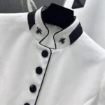 Dior Women Mid-Length Belted Shirtdress Ecru Wool and Mohair 611R12A1030