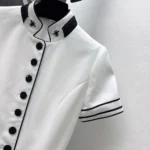 Dior Women Mid-Length Belted Shirtdress Ecru Wool and Mohair 611R12A1030