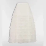 Dior Women Mid-Length Ruffled Skirt Ecru Silk Organza 611J16A6605