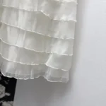 Dior Women Mid-Length Ruffled Skirt Ecru Silk Organza 611J16A6605