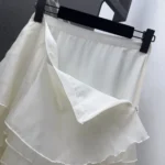 Dior Women Mid-Length Ruffled Skirt Ecru Silk Organza 611J16A6605