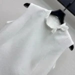 Dior Women Straight Dress White Virgin-Wool-Cotton-Blend Bouclé 621R21A1761