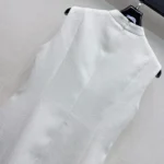 Dior Women Straight Dress White Virgin-Wool-Cotton-Blend Bouclé 621R21A1761