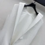 Dior Women Straight Dress White Virgin-Wool-Cotton-Blend Bouclé 621R21A1761