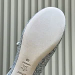 Dior Women Very Dior Ballet Flat Silver-Tone Laminated Lambskin and Glitter