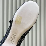 Dior Women Very Dior Ballet Flat Transparent Mesh Embroidered with Black Millefiori Motif