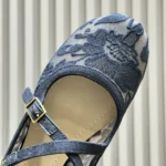 Dior Women Very Dior Ballet Flat Transparent Mesh Embroidered with Black Millefiori Motif