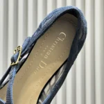 Dior Women Very Dior Ballet Flat Transparent Mesh Embroidered with Black Millefiori Motif