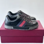 Gucci Unisex Ace Sneaker With Web-Black 849836AAFN31076