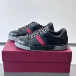 Gucci Unisex Ace Sneaker With Web-Black 849836AAFN31076