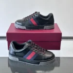 Gucci Unisex Ace Sneaker With Web-Black 849836AAFN31076