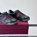 Gucci Unisex Ace Sneaker With Web-Black 849836AAFN31076