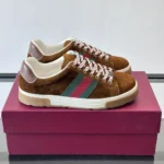 Gucci Unisex Ace Sneaker With Web-Brown 849836AAFS32154