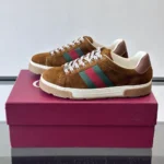 Gucci Unisex Ace Sneaker With Web-Brown 849836AAFS32154