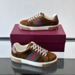 Gucci Unisex Ace Sneaker With Web-Brown 849836AAFS32154