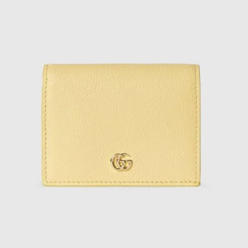 Gucci Unisex Brown Interior Gg Marmont Small Wallet-Light Yellow ‎841358AAFXL