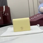 Gucci Unisex Brown Interior Gg Marmont Small Wallet-Light Yellow ‎841358AAFXL