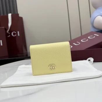 Gucci Unisex Brown Interior Gg Marmont Small Wallet-Light Yellow ‎841358AAFXL