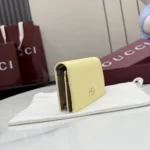 Gucci Unisex Brown Interior Gg Marmont Small Wallet-Light Yellow ‎841358AAFXL