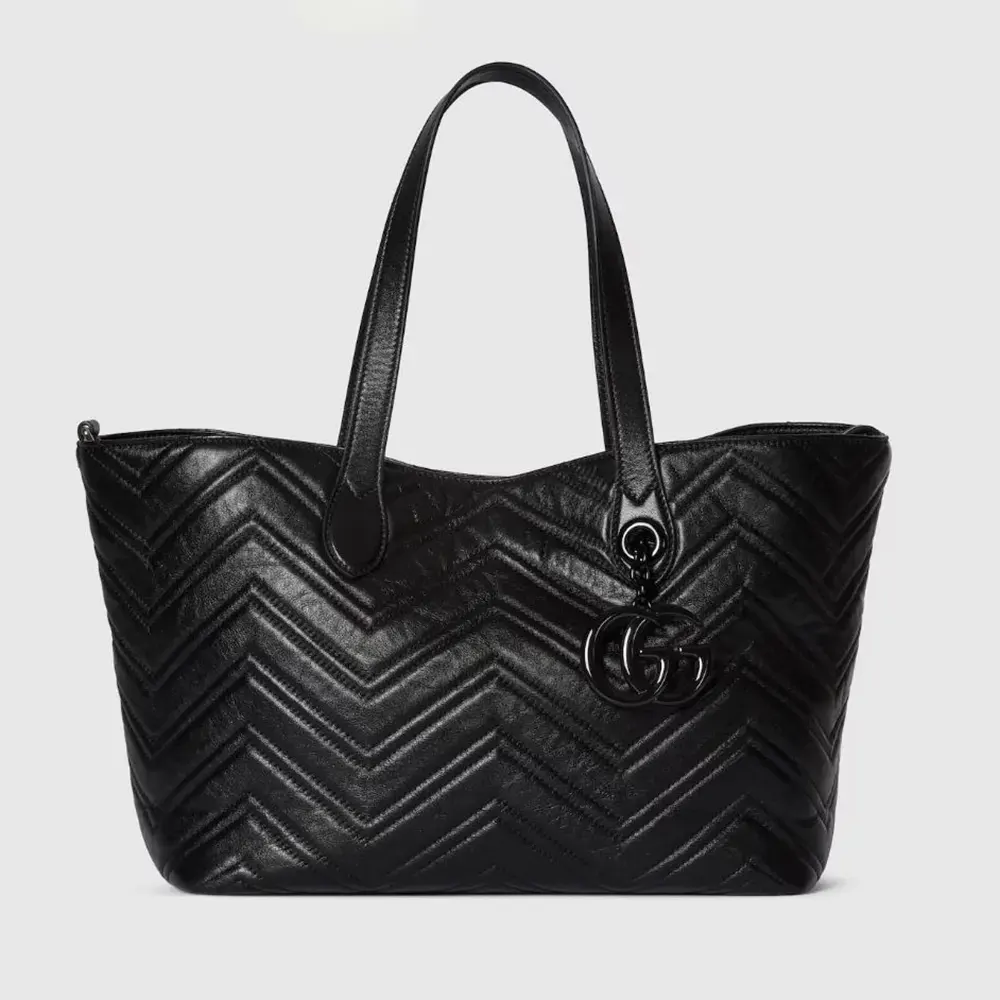 Gucci Women GG Marmont Medium Tote Bag-Black 855279AAFS1 (1) Gucci Women GG Marmont Medium Tote Bag-Black 855279AAFS1
