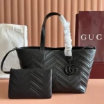 Gucci Women GG Marmont Medium Tote Bag-Black 855279AAFS1