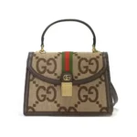 Gucci Women Ophidia Medium Top Handle Bag-Brown