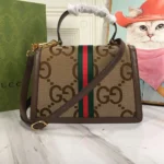 Gucci Women Ophidia Medium Top Handle Bag-Brown