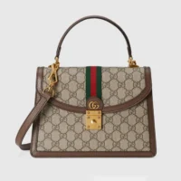 Gucci Women Ophidia Medium Top Handle Bag-Brown 65105596IWX