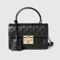 Gucci Women Padlock Small Top Handle Bag-Black ‎848884AAFDV