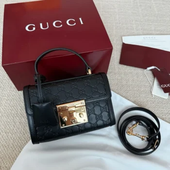 Gucci Women Padlock Small Top Handle Bag-Black ‎848884AAFDV