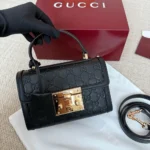 Gucci Women Padlock Small Top Handle Bag-Black ‎848884AAFDV