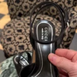 Gucci Women Platform Sandal With Crystal Horsebit-Black 836044FAD88