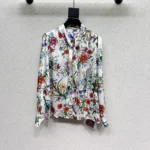 Gucci Women Printed Silk Twill Shirt with Bow 865715ZAUU8