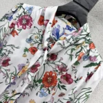 Gucci Women Printed Silk Twill Shirt with Bow 865715ZAUU8