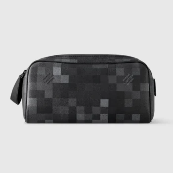 Louis Vuitton LV Unisex Dopp Kit Damoflage Black Coated Canvas M15109