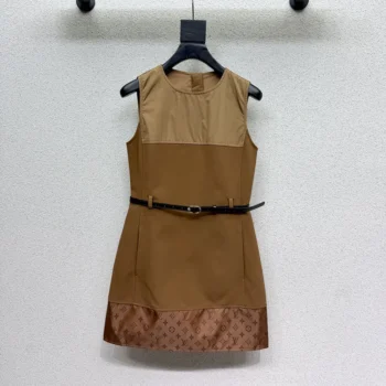 Louis Vuitton LV Women Bi-Material Belted Dress 1AJHVJ