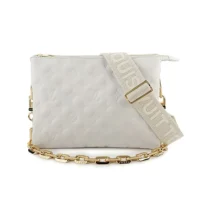 Louis Vuitton LV Women Coussin PM Handbag White Lambskin Cowhide Leather