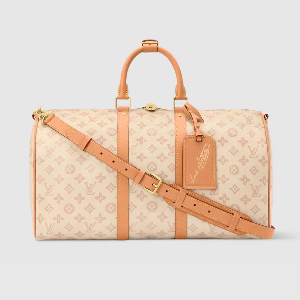 Louis Vuitton LV Women Keepall Bandoulière 45-Beige M28238 (1) Louis Vuitton LV Women Keepall Bandoulière 45-Beige M28238