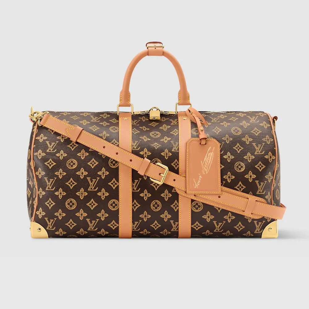 Louis Vuitton LV Women Keepall Trunk 45-Brown M28339 (1) Louis Vuitton LV Women Keepall Trunk 45-Brown M28339