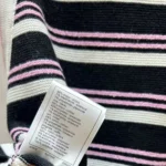 Chanel Women Black and White Striped Tank Top with Pink Detail