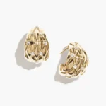 Chanel Women Hoop Earrings Metal & Strass Golden & Crystal