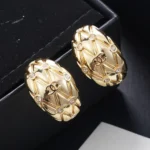 Chanel Women Hoop Earrings Metal & Strass Golden & Crystal