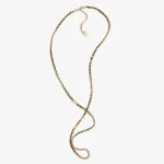 Chanel Women Long Necklace Metal & Lambskin Golden & Black ABH266