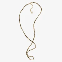 Chanel Women Long Necklace Metal & Lambskin Golden & Black ABH266